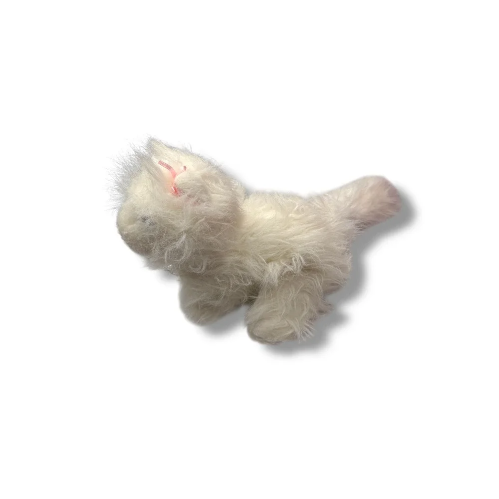 Ganz Webkinz Persian Cat Plush White Shaggy Pink Nose‎ Retired Toy Gift